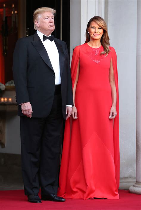 melania red givenchy dress|Melania Trump wears red Givenchy for royal dinner .